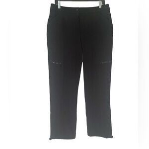 Zenergy by Chicos Black Utility Athleisure Pants Drawcord Ankle Travel 1.5 Short